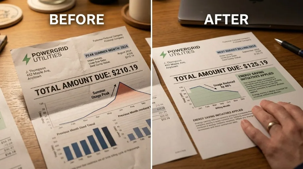 Warm interior lighting in a bedroom or living space